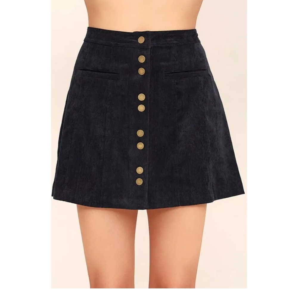 Lulu's Navy Blue Mini Skirt
